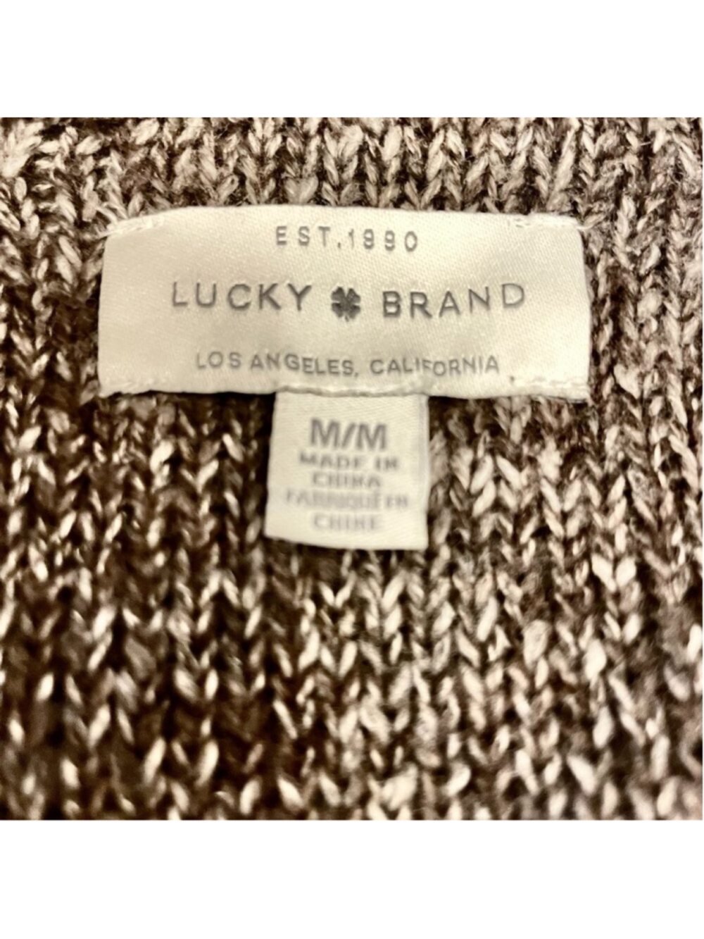 Lucky Brand Women's Cardigan Sweater Open Long Sleeve Brown Knit Pockets Size M - Picture 8 of 11